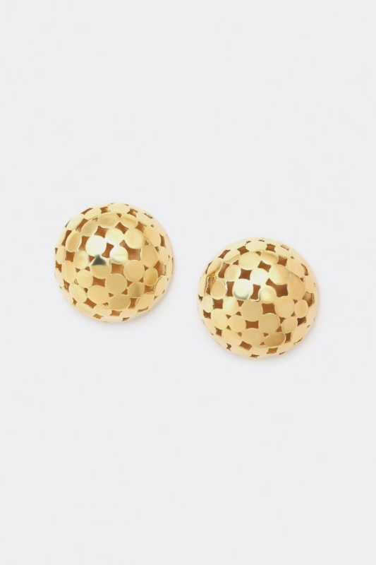 Ori Tao Half Ball Clip Earrings | Gold | Disco Collection