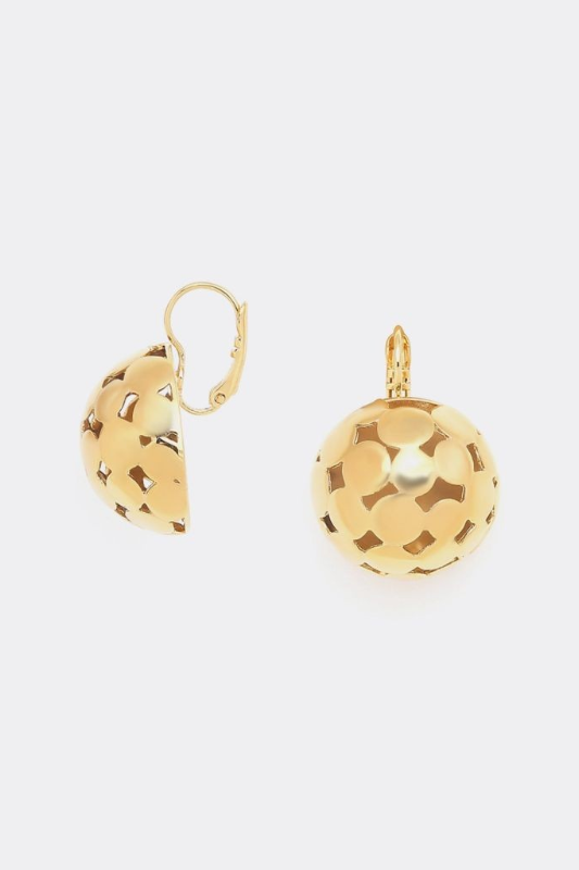 Ori Tao Half Ball French Hook Earrings | Gold | Disco Collection