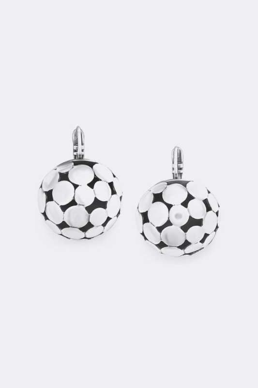 Ori Tao Half Ball French Hook Earrings | Silver | Disco Collection