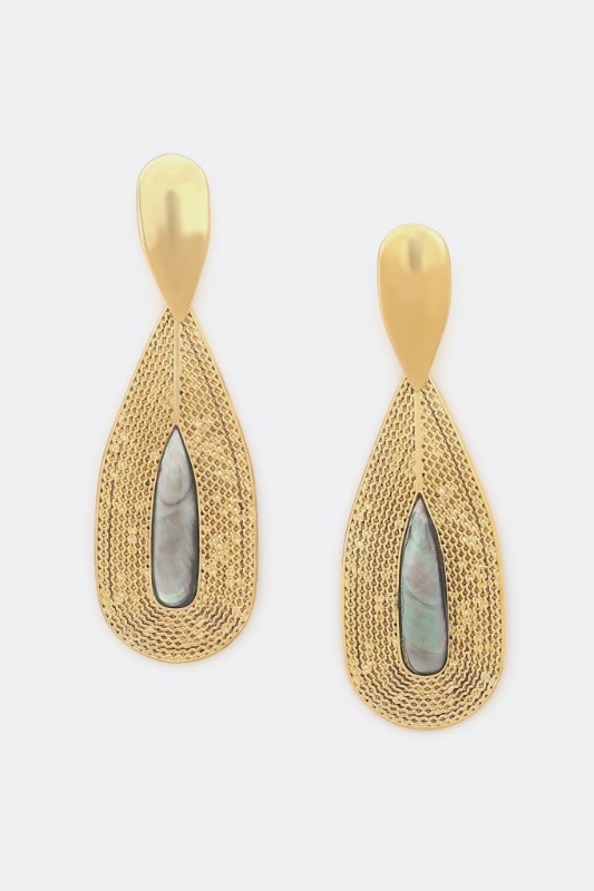 Ori Tao Post Earrings with Drop Top | Gold | Miyako Collection