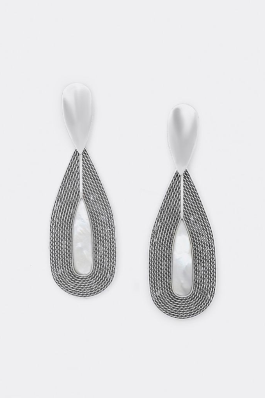 Ori Tao Post Earrings with Drop Top | Silver | Miyako Collection