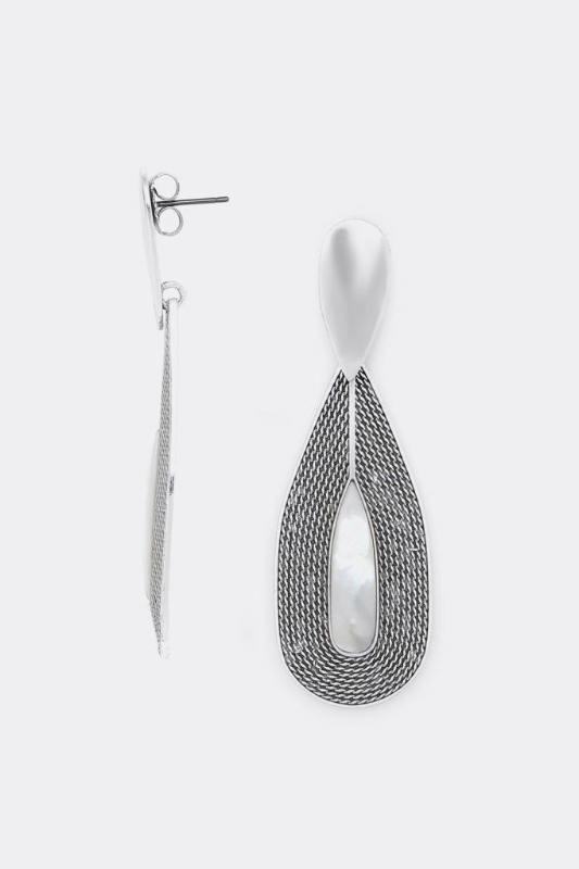 Ori Tao Post Earrings with Drop Top | Silver | Miyako Collection