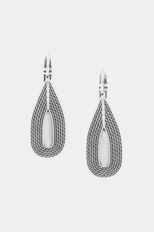 Ori Tao Large French Hook Drop Earrings | Silver | Miyako Collection