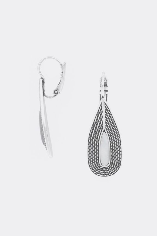 Ori Tao Large French Hook Drop Earrings | Silver | Miyako Collection