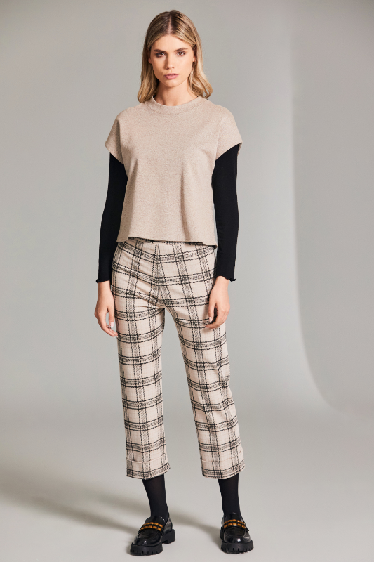 Peruzzi Check Trouser | Sand | W24124