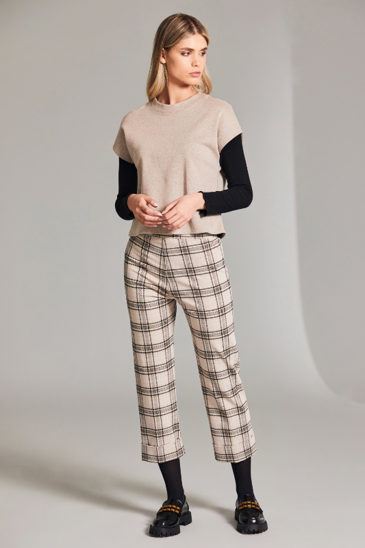 Peruzzi Check Trouser | Sand | W24124