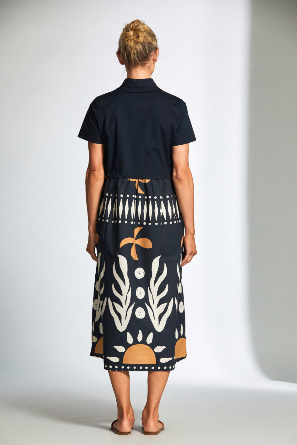 Peruzzi Cotton Print Dress in Blue