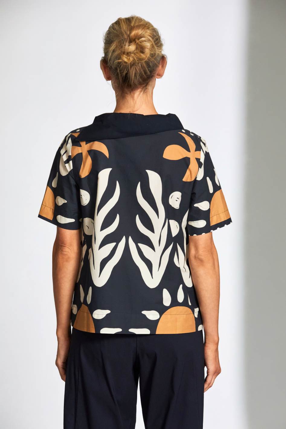 Peruzzi Cotton Print Top in Blue