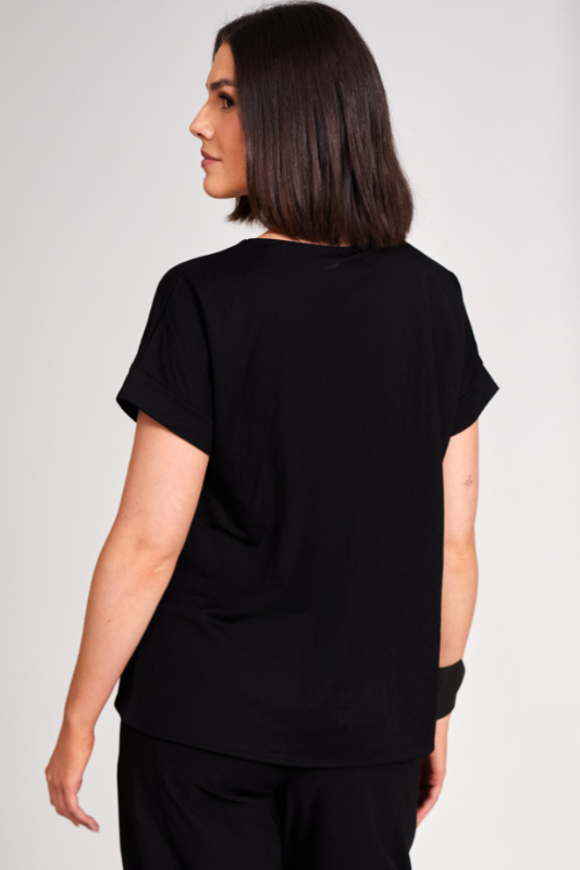 Peruzzi Graded Stripe Pocket Top | Black/Sand | S24162