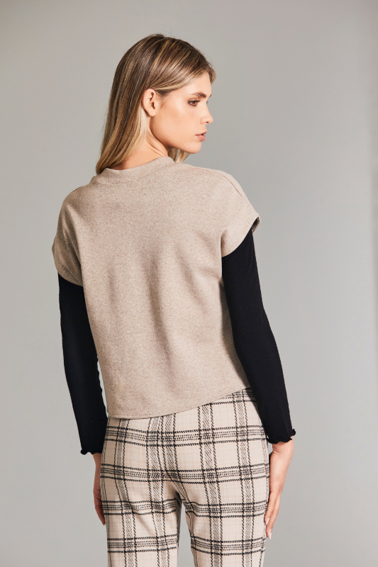 Peruzzi Jacquard Plain Top | Sand | W24203