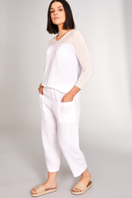 Peruzzi Linen Slouch Trousers | White | S24145