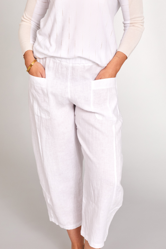 Peruzzi Linen Slouch Trousers | White | S24145