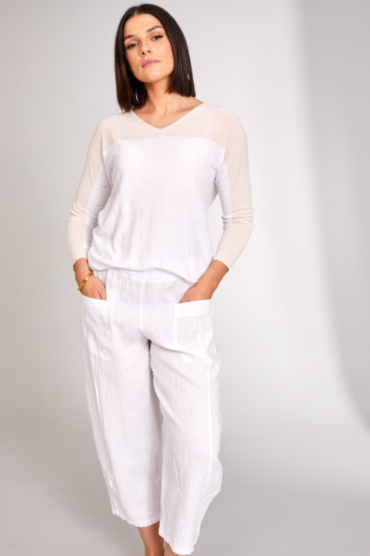 Peruzzi Linen Slouch Trousers | White | S24145