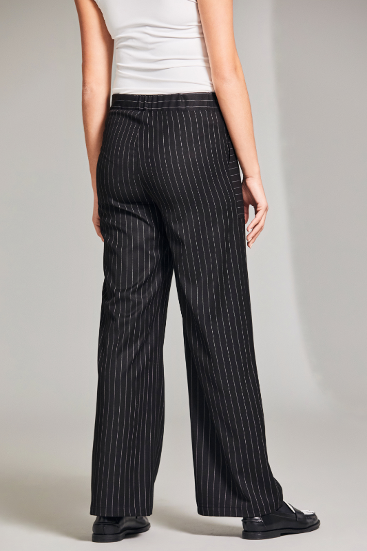 Peruzzi Pinstripe Trouser | Black | W24213
