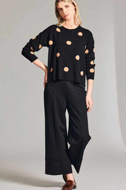 Peruzzi Wide Leg Crop | Black | W24144