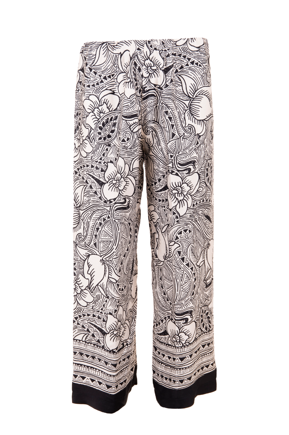 Peruzzi Woodblock Print Trouser | Black/Ecru | 25125