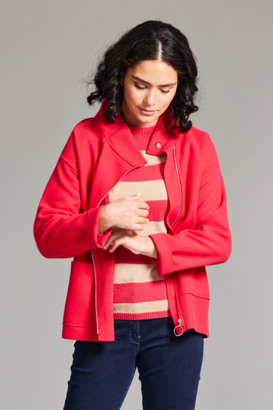 Peruzzi Zip Jacket | Strawberry | W24180