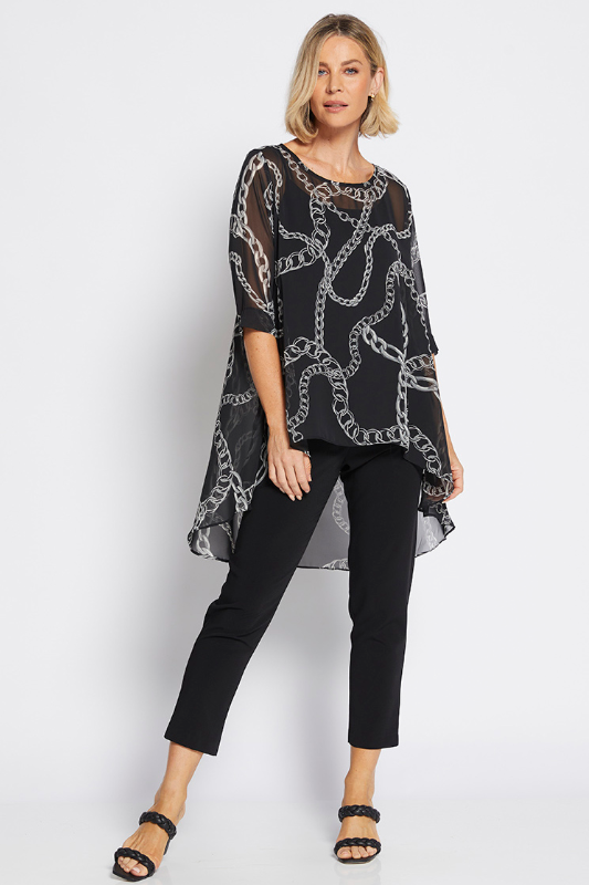 Philosophy Alicia 3/4 Hi Lo Tunic | Necklace