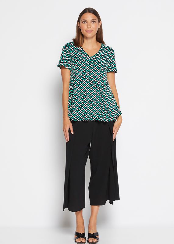 Philosophy Hadley V Neck Swing Top in Tetris Print