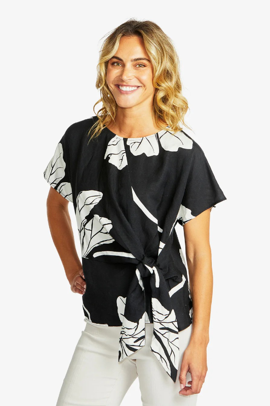 Ping Pong Atlas Knot Front Top | Black/Ivory