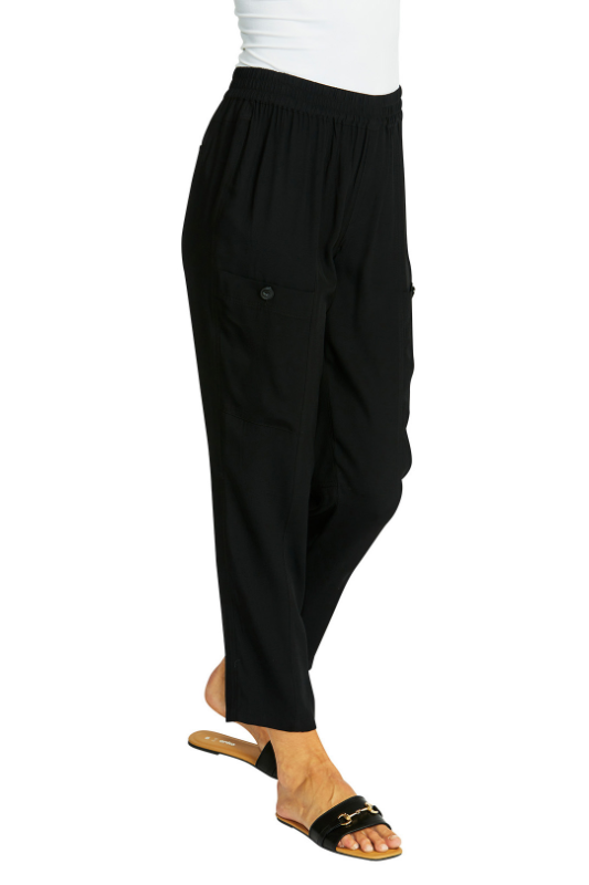 Ping Pong Helen Slinky Cargo Pant | Black