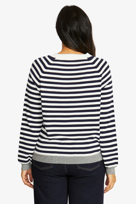 Ping Pong Kylie Stripe Pullover | Ivory/Navy