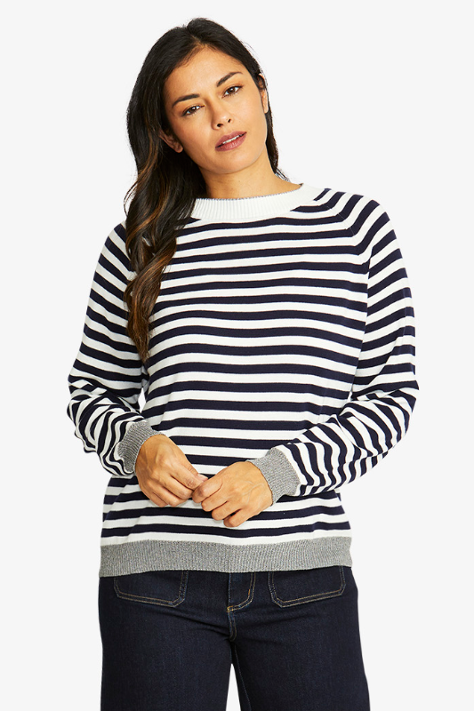 Ping Pong Kylie Stripe Pullover | Ivory/Navy