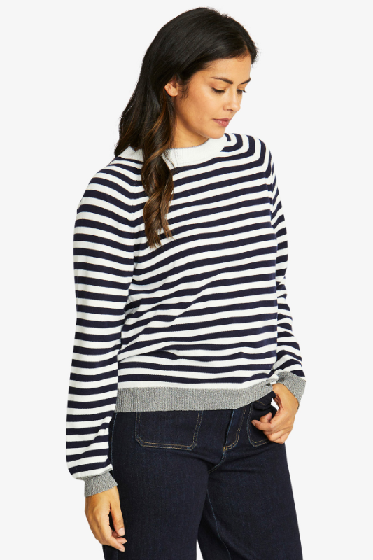 Ping Pong Kylie Stripe Pullover | Ivory/Navy