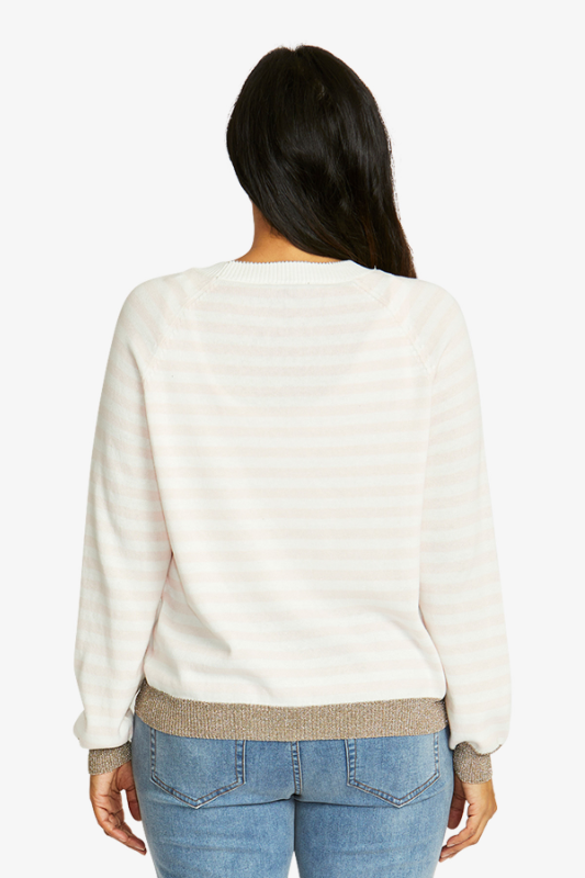 Ping Pong Kylie Stripe Pullover | Ivory/Quartz