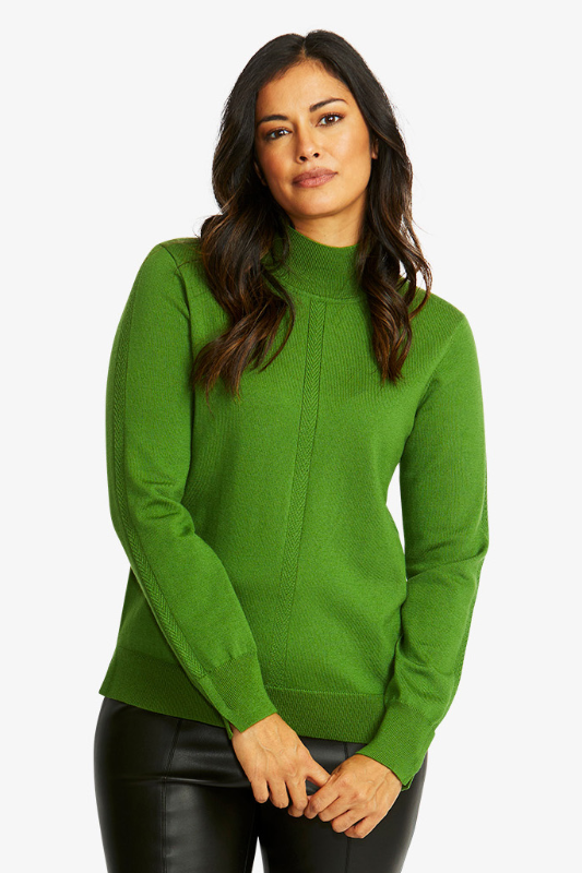 Ping Pong Merino Turtle Neck Pullover | Fern