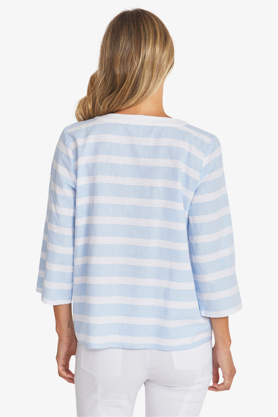 Ping Pong Miranda Top | White/Baby Blue | P595316