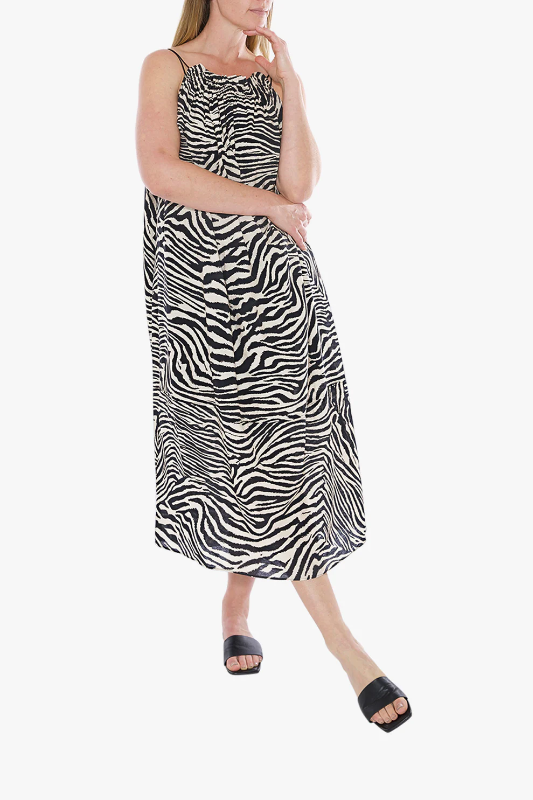 Ping Pong Zebra Print Strappy Dress