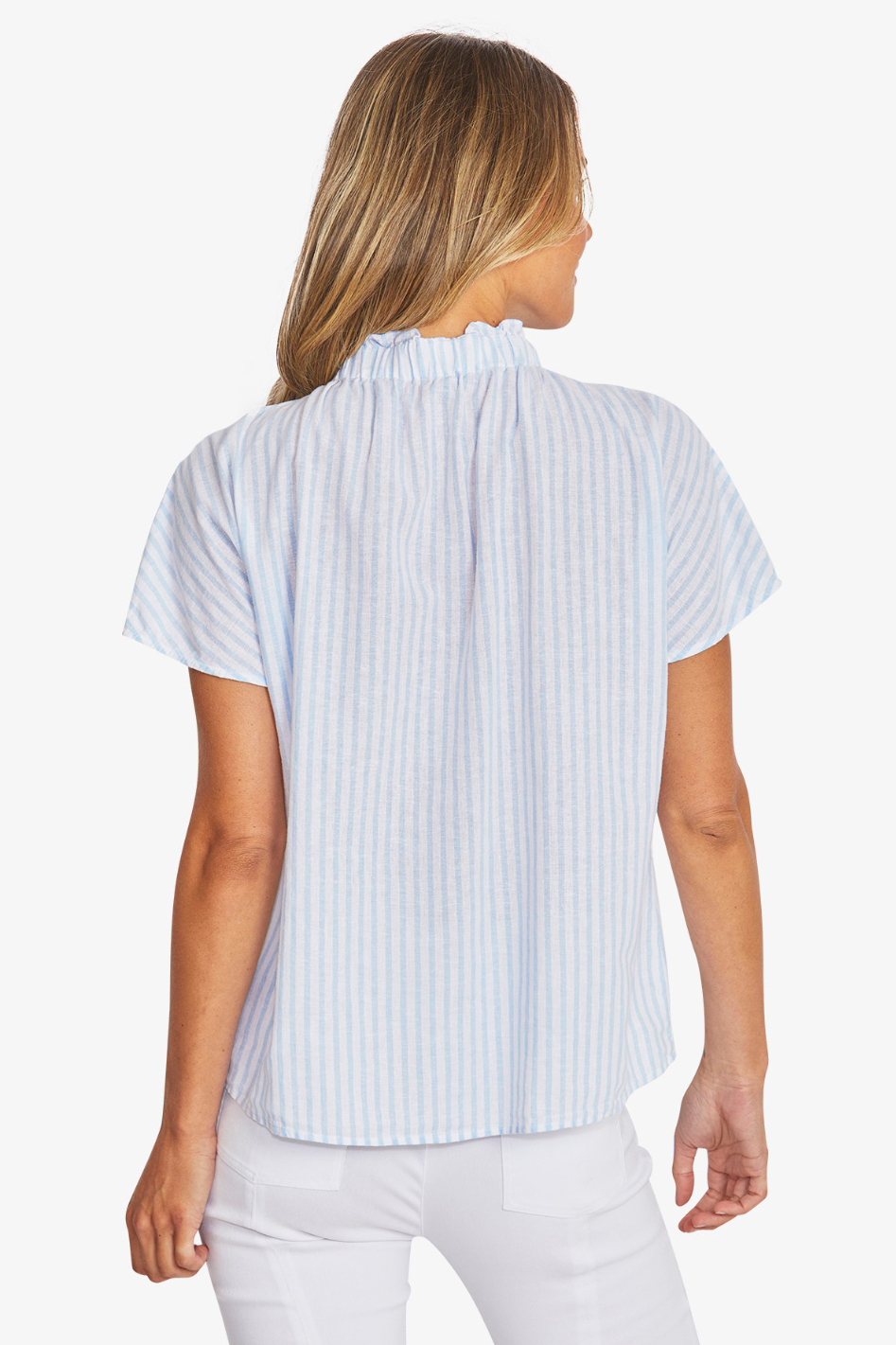 Ping Pong Tamra Stripe Blouse | White/Baby Blue | 595343