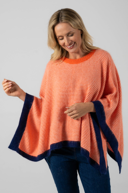 See Saw Angora Blend Stripe Poncho
