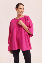 Load image into Gallery viewer, See Saw Merino Luxe Poncho in Magenta
