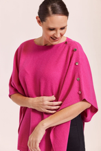 Load image into Gallery viewer, See Saw Merino Luxe Poncho in Magenta
