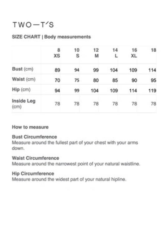 Two T's 7/8 Denim Wide Leg Pant | Dark Denim