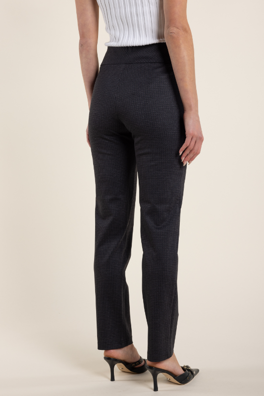 Two T's Pull On Slim Fit Pant | Mini Check