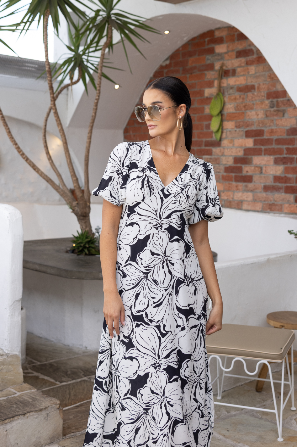 Two T's Hibiscus Midi Dress