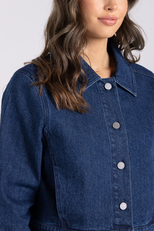 Two T's Denim Crop Jacket | Dark Denim