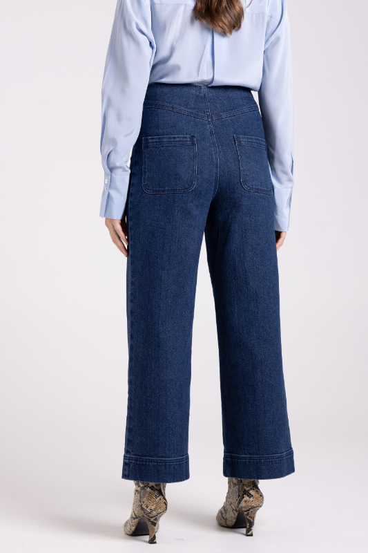 Two T's 7/8 Denim Wide Leg Pant | Dark Denim