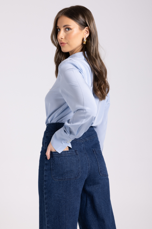 Two T's 7/8 Denim Wide Leg Pant | Dark Denim