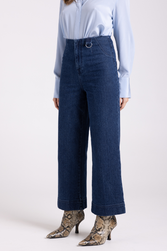 Two T's 7/8 Denim Wide Leg Pant | Dark Denim
