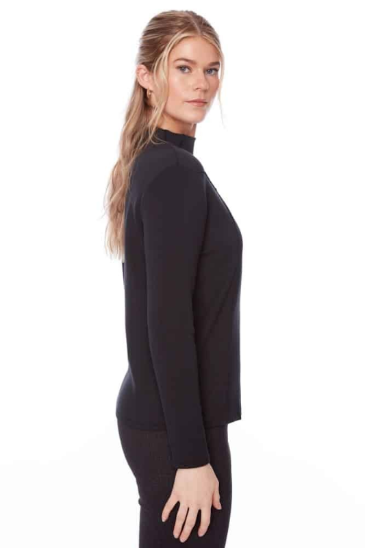 Up! Butter Turtleneck Top | Black | 30348UP
