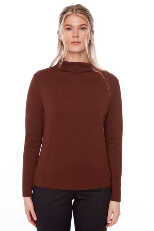 Up! Butter Turtleneck Top | Truffle | 30348UP