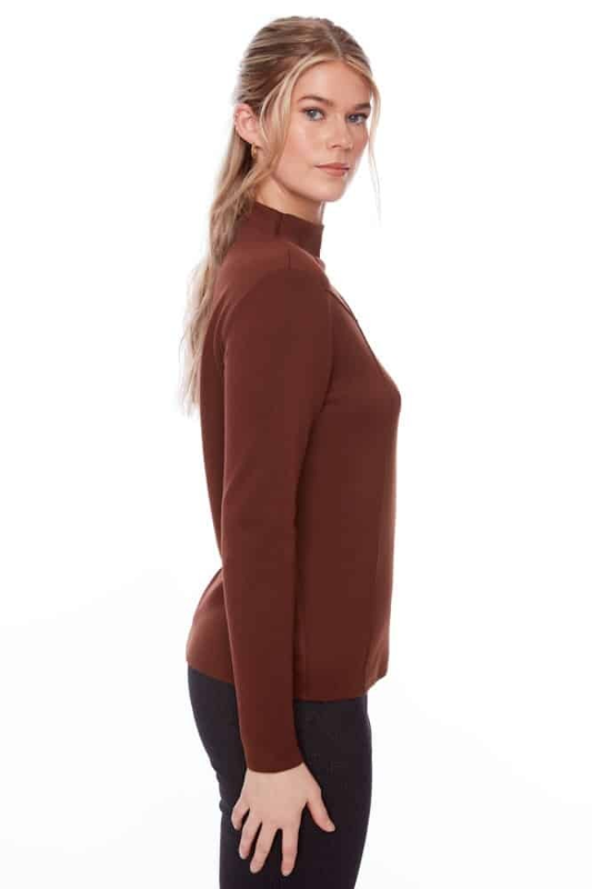 Up! Butter Turtleneck Top | Truffle | 30348UP