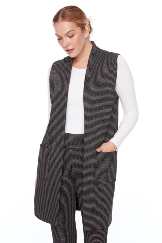 Up! Checker Jacquard Duster Vest | Checker | 30356UP