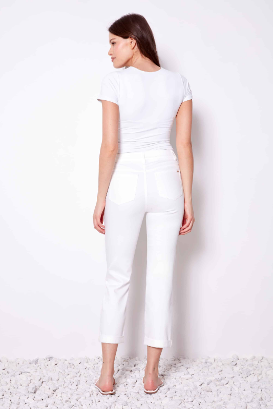 Up! Denim Cropped Pant 25inch | White | 68421