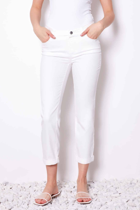Up! Denim Cropped Pant 25inch | White | 68421