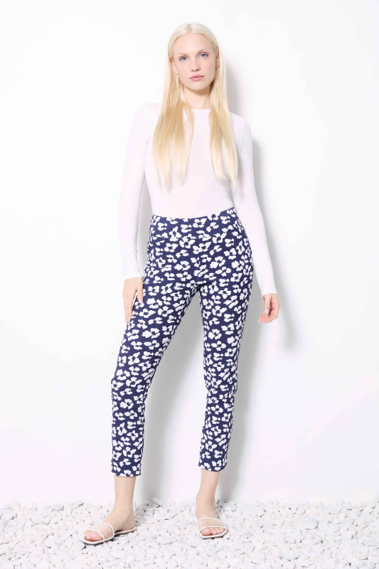 Up! Petal-Slip Ankle Pant 28inch in Florist Petal Print